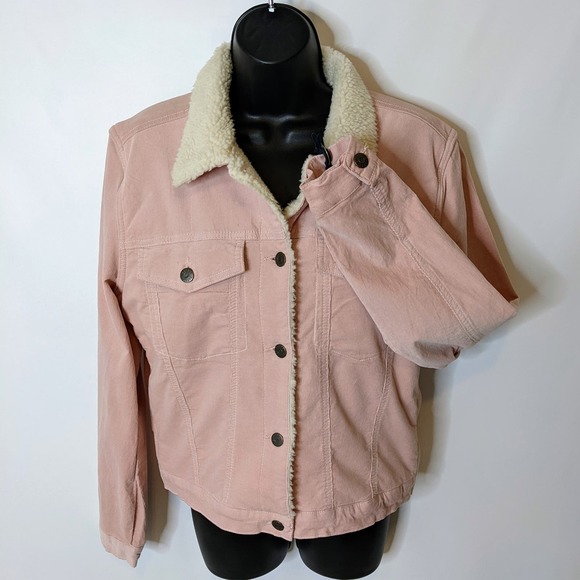 Harper Heritage Soft Pink and Cream Fleece Lined Bomber Jacket Size M - Picture 3 of 7
